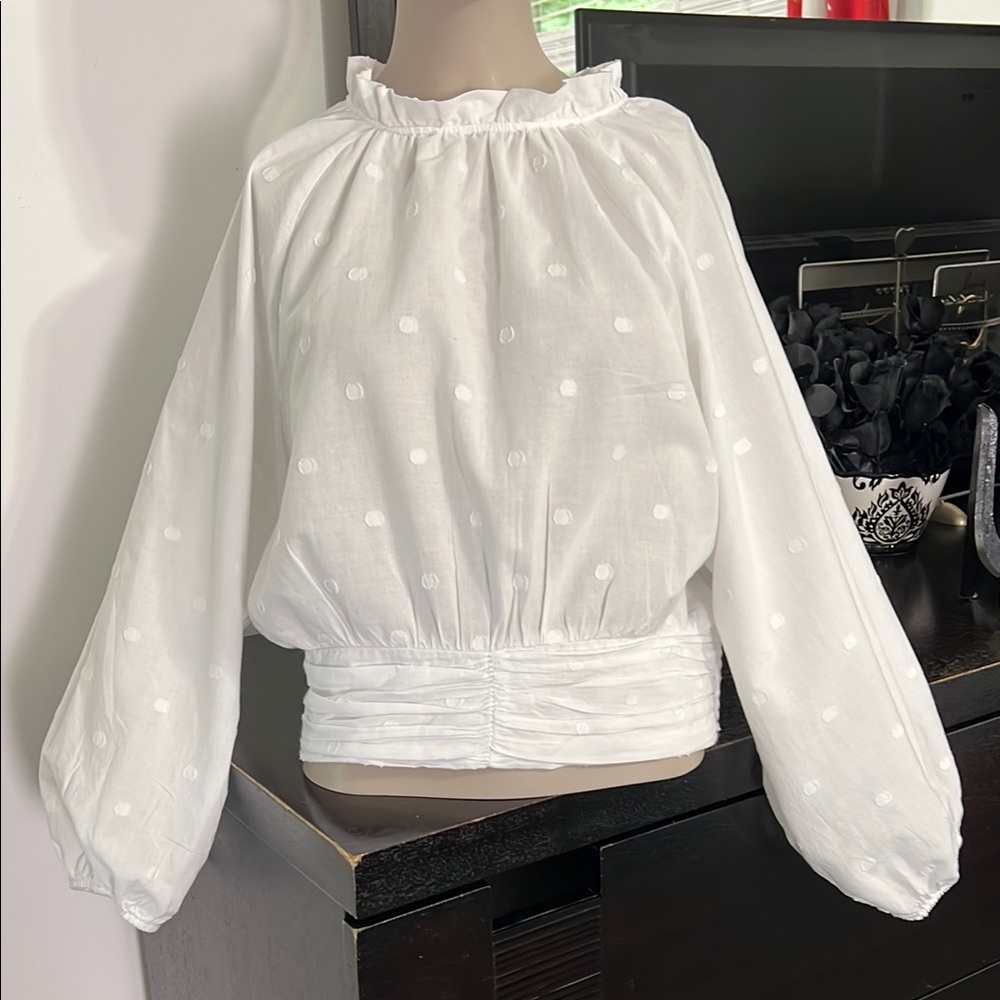 Maeve Anthropologie white blouse